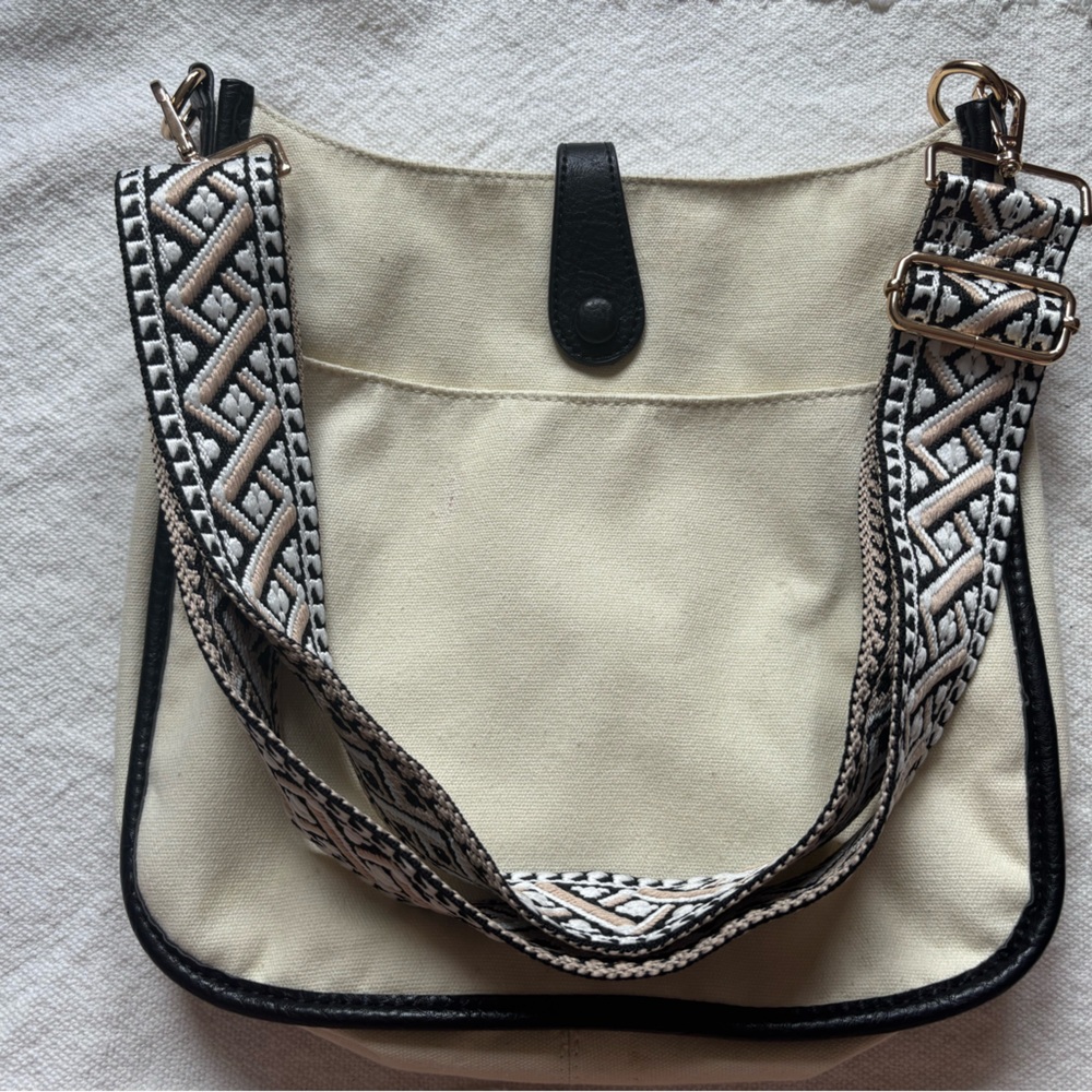 Stylish Cream and Black Women's Bag